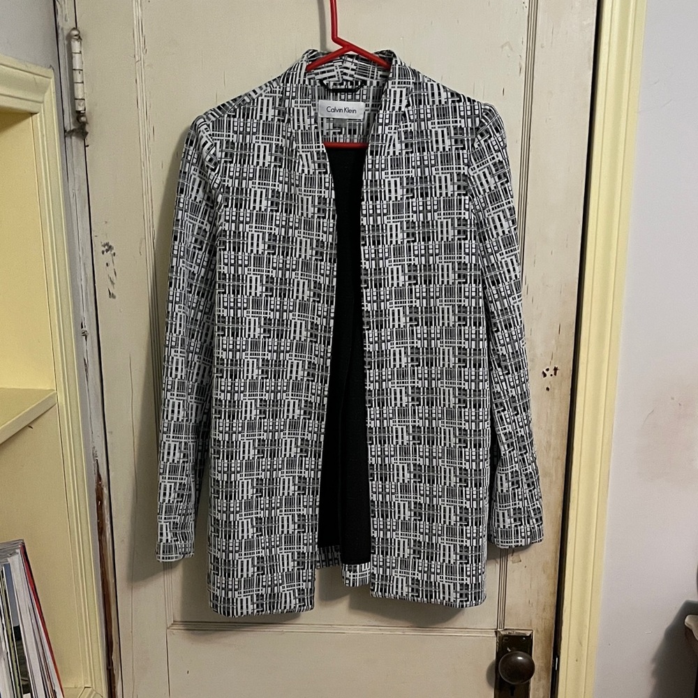 Calvin Klein Women's Monochrome Patterned Blazer